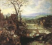MOMPER, Joos de Flemish Market and Washing Place sg oil painting artist